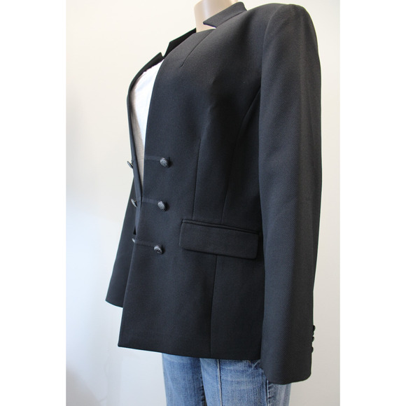 Tahari Arthur S Levine Blazer Womens 16 Black Hook Closure - Picture 2 of 15